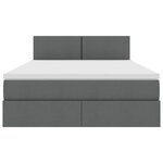 vidaXL Lit avec rangement et LED Gris foncé 140 x 200 cm tissu