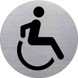 Pictogramme 'WC handicapé', diamètre: 115 mm, argent HELIT