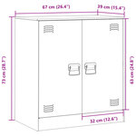 vidaXL Buffet anthracite 67x39x73 cm acier