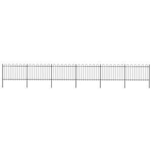 vidaXL Clôture de jardin avec dessus en cerceau Acier 10 2x1 2 m Noir