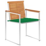 vidaXL Chaises de jardin avec coussins lot de 2 Acacia solide et acier