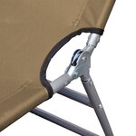 vidaXL Chaise longue pliable et coussin de tête Dossier réglable Taupe