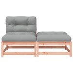 vidaXL Canapé de jardin sans accoudoirs avec coussins et repose-pieds