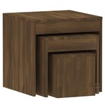 vidaXL Tables gigognes 3 Pièces Chêne marron Bois d'ingénierie