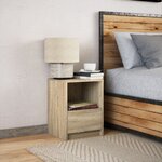 vidaXL Armoire de chevet avec lumières LED chêne sonoma