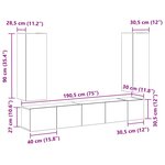 vidaXL Ensemble TV mural en chêne noir en 5 pièces