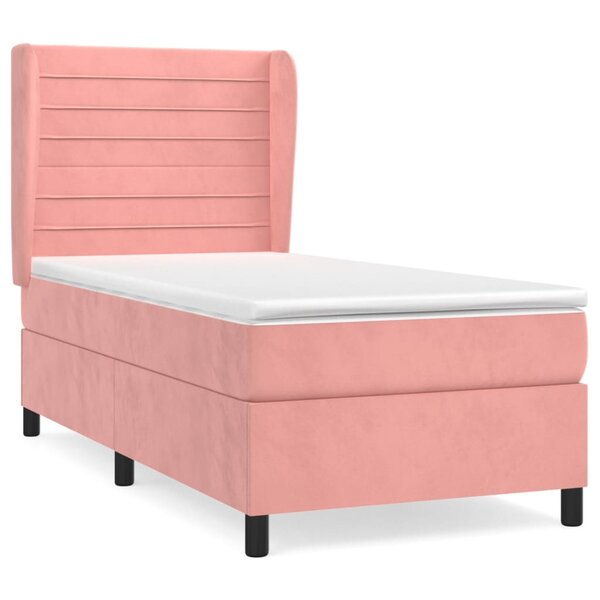 vidaXL Sommier à lattes de lit et matelas Rose 80x200 cm Velours