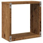 vidaXL Étagères cube murales 4 Pièces vieux bois 30x15x30 cm