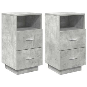 vidaXL Tables de chevet 2 Pièces avec 2 tiroirs gris béton 36x36x68 cm