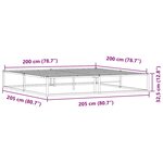 vidaXL Cadre de lit sans matelas blanc 200x200 cm métal