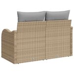 vidaXL Canapé de jardin avec coussin Beige 121 x 62 x 69cm polyrotin