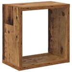 vidaXL Étagères murales avec étagère 4 Pièces Bois ancien 26 x 15 x 26 cm