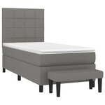vidaXL Sommier à lattes de lit avec matelas Gris foncé 100x200cm Tissu
