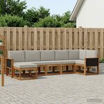 vidaXL Ensemble de canapés d'extérieur 7 Pièces Naturel et gris clair