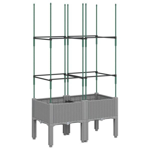 vidaXL Jardinière avec treillis gris clair 80x40x142 5 cm PP