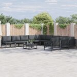 vidaXL Ensemble de canapé de jardin 12 Pièces Anthracite Acier