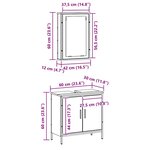 vidaXL Ensemble de mobilier de salle de bain avec porte 2 Pièces Marron