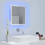 Vidaxl miroir à led de bain blanc brillant 40x8 5x37 cm aggloméré