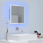 Vidaxl miroir à led de bain blanc brillant 40x8 5x37 cm acrylique