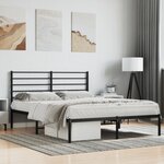 vidaXL Cadre de lit métal sans matelas avec tête de lit noir 120x190cm