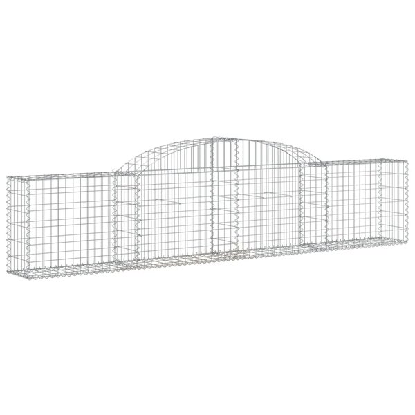 vidaXL Panier de gabions arqué 300x30x60/80 cm Fer galvanisé