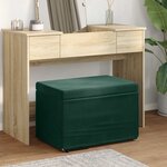 vidaXL Tabouret Vert foncé 61 x 41 x 40 cm Velours et Bois Composite