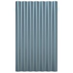vidaXL Panneaux de toit 36 Pièces Acier enduit de poudre Gris 60x36 cm