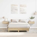 vidaXL Cadre de lit sans matelas chêne sonoma 135x190 cm