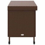 vidaXL Boîte de rangement de jardin et roues marron résine tressée