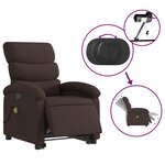 vidaXL Fauteuil inclinable de massage électrique Marron foncé Tissu