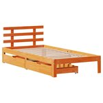 vidaXL Cadre de lit avec tiroirs sans matelas cire marron 100x200 cm