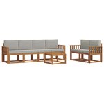 vidaXL Ensemble de canapés d'extérieur 7 Pièces Gris Naturel et Clair