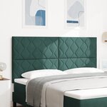 vidaXL Tête de lit en blocs de diamants vert foncé 180 cm velours