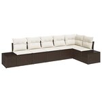 vidaXL Ensemble de canapé de jardin 6 Pièces Marron  crème Poly rotin