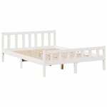 vidaXL Lit bibliothèque sans matelas blanc 150x200 cm bois pin massif