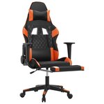 vidaXL Chaise de jeu avec repose-pied Noir et orange Similicuir