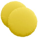 vidaXL Coussins de siège 2 pc Tissu Jaune clair Ø40 x 13 cm