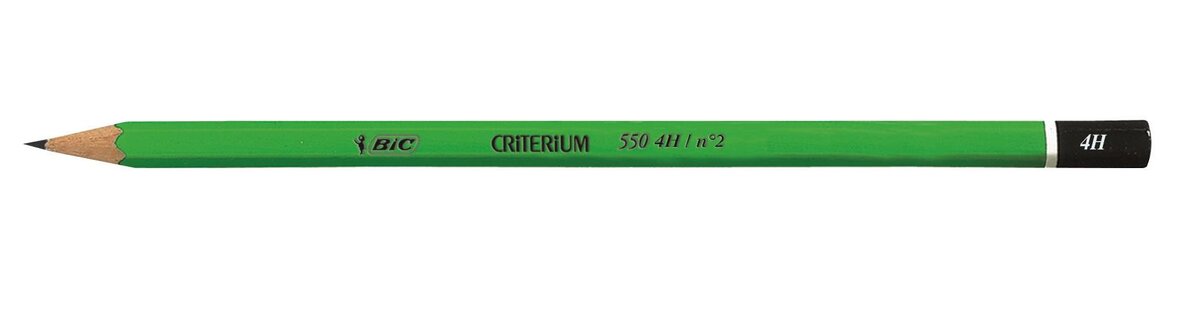 Crayon Graphite BIC 550 2B - Bois Hexagonal, Mine Trempée, Excellente Taillabilité, Idéal Pour Dessin Et écriture