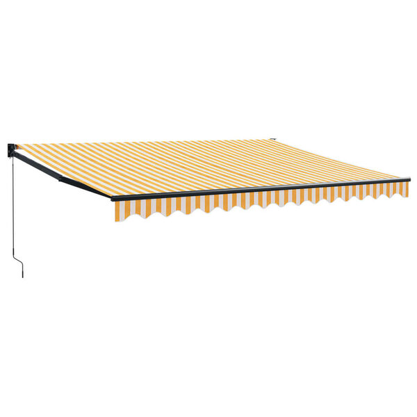 vidaXL Auvent rétractable jaune et blanc 4x3 m tissu et aluminium