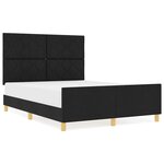 vidaXL Cadre de lit avec tête de lit Noir 140 x 200 cm tissu