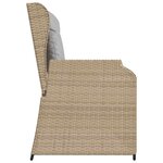 vidaXL Banc inclinable de jardin avec coussins beige résine tressée