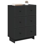 vidaXL Armoire à tiroirs 66 x 34 5 x 90 cm Bois d'ingénierie Noir