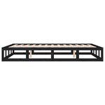 vidaXL Cadre de lit Noir 135x190 cm Double Bois massif