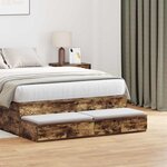 Tiroirs de lit vidaXL Chêne fumé 120x36 5x16 5 cm Bois d'ingénierie