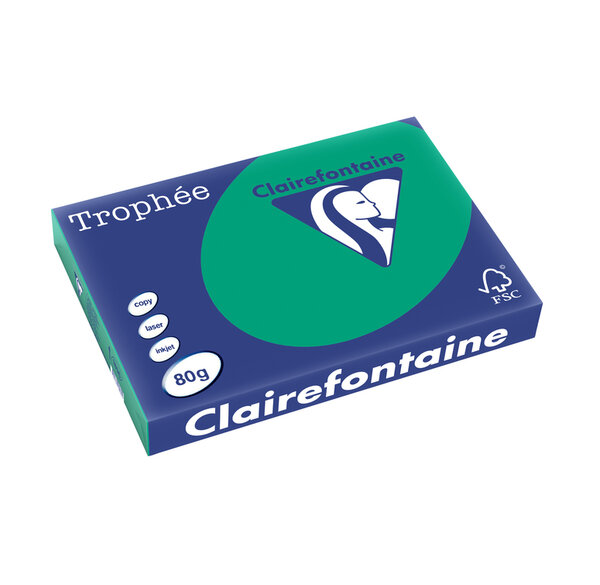 Ramette 500 Feuilles Papier 80g A3 420x297 mm vert sapin TROPHÉE