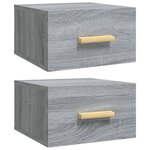 vidaXL Tables de chevet murales 2 Pièces sonoma gris 35x35x20 cm