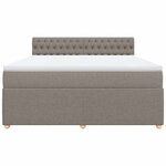 vidaXL Sommier à lattes de lit avec matelas Taupe 180x200 cm Tissu