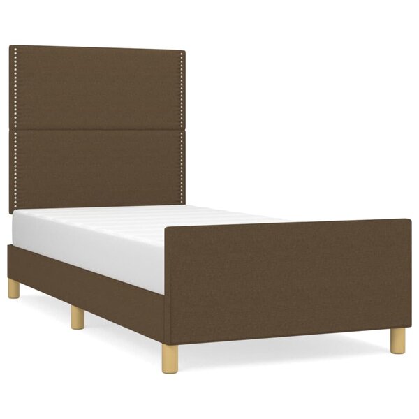 vidaXL Cadre de lit sans matelas marron foncé 100x200 cm tissu