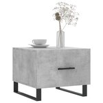 vidaXL Table basse gris béton 50x50x40 cm bois d'ingénierie