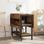 vidaXL Table à dîner 122 x 80 x 76 5 cm Bois d'ingénierie Bois ancien